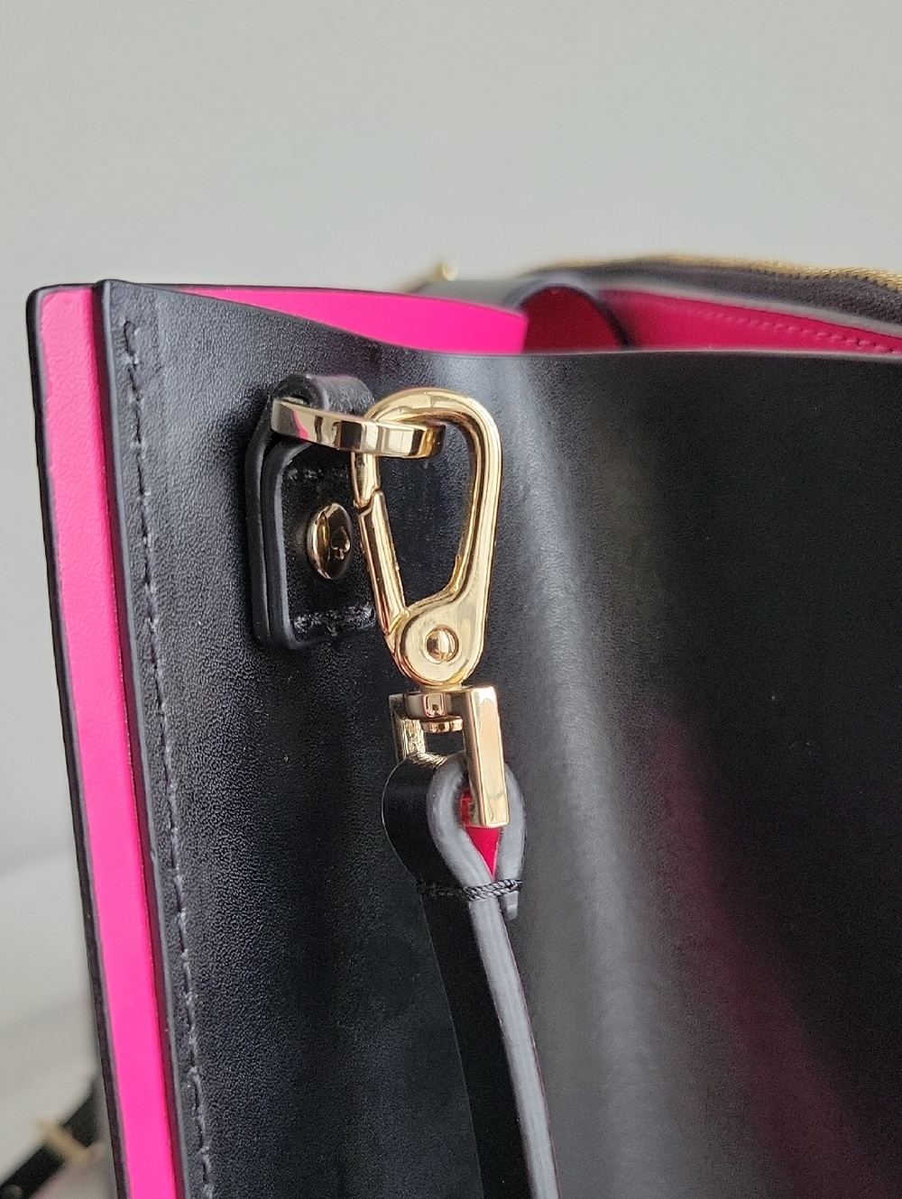 kate spade Black Leather Tote with Pink Accents - Picture 10 of 16